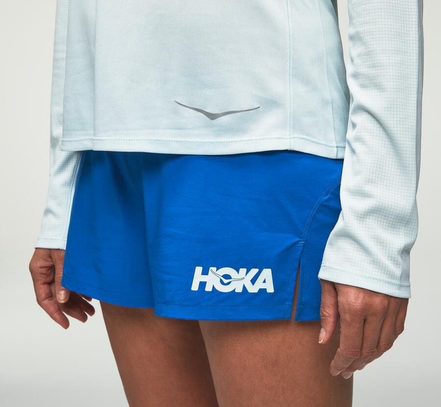 Hoka One One Top Damske Modre - Performance Dlho Sleeve - 54108-RNMJ